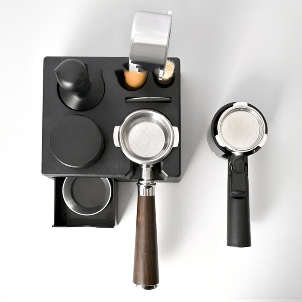 Portafilter Holder Coffee Tamper Drawer Multifunctional Organization Tamper Dust Dispenser Coffee Tamper Storage Base