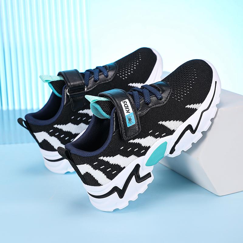 Children Sneaker Boys Knit Fabric Sports Shoes New Design Platform Kids Casual Shoes Walking Tennis Boys Sneaker