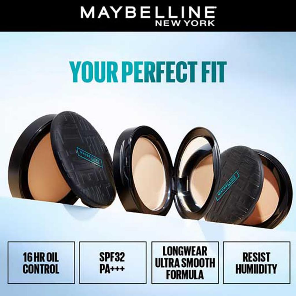 Maybelline Nowy York Fit Me Matowy Puder w Kompakcie 220, 8g Naturalny Beż z SPF 28 Długotrwały Kontrola Sebum Lekki Puder do Twarzy