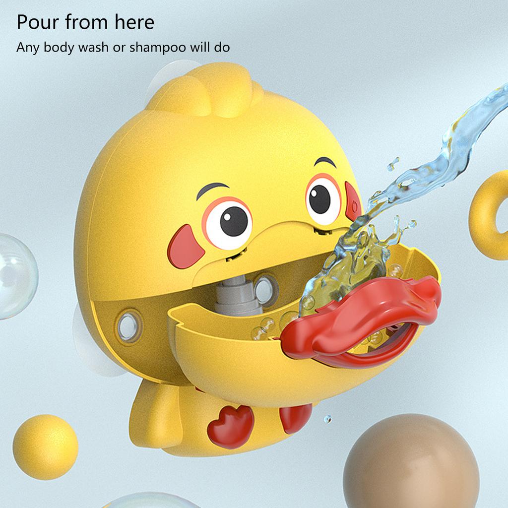 Bath Bubble Machine Yellow Duck Baby Bath Toys for Kids with Music and Bubbles Fun for 1 5 Year Olds