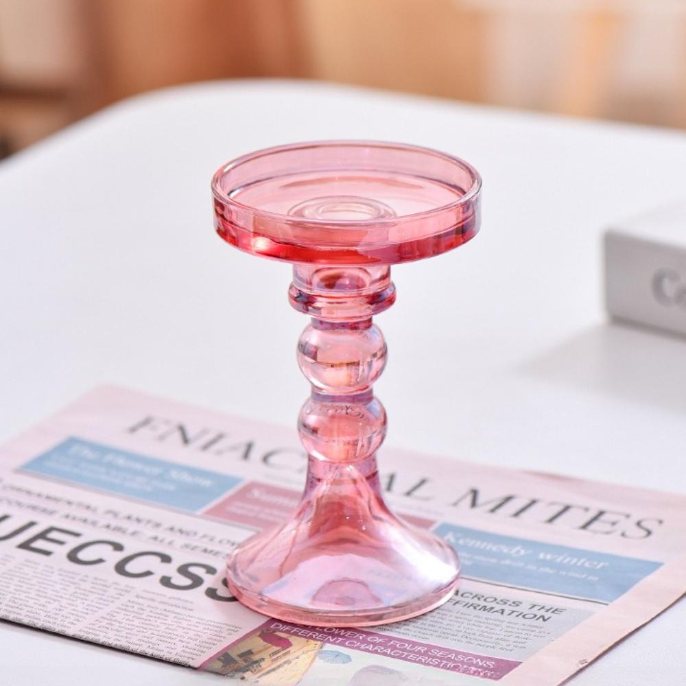 Creative Christmas Light Luxury High Footed Glass Candleholder Home Candleholder Base Romantic Wedding Table Creative Home Decor