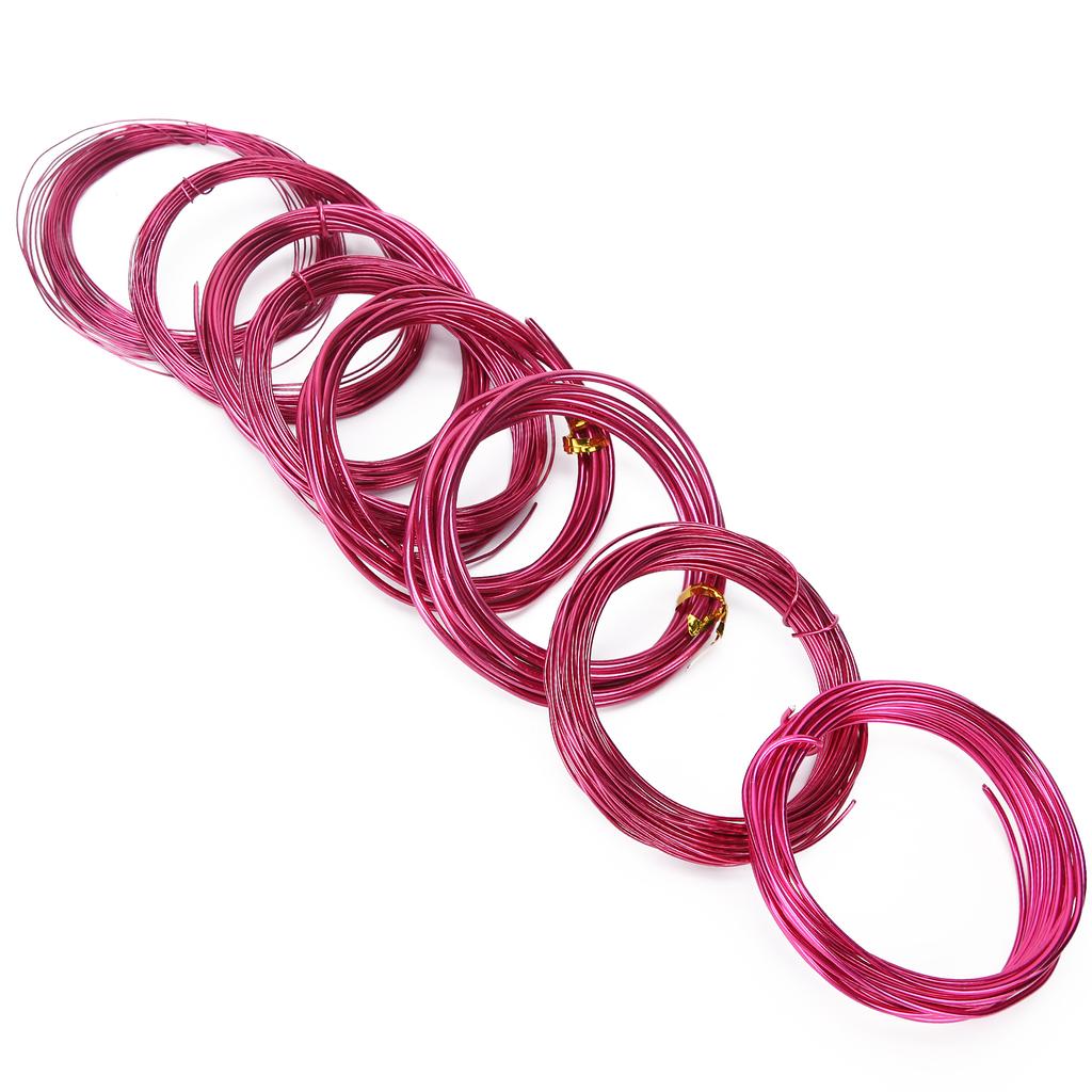 8 Rolls 0.6‑3mm Aluminum Jewelry Wire DIY Jewelry Craft Making Wire Supplies Dark Purple