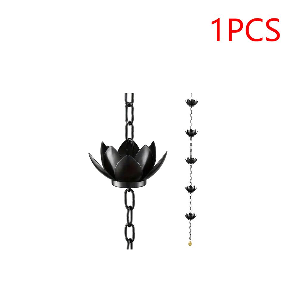 

1-5PCS Lotus Rain Catcher Chain Decorative Adjustable Rain Chain Gutter Roof Rainwater Catcher Drainage Downspout Tool For Outdo