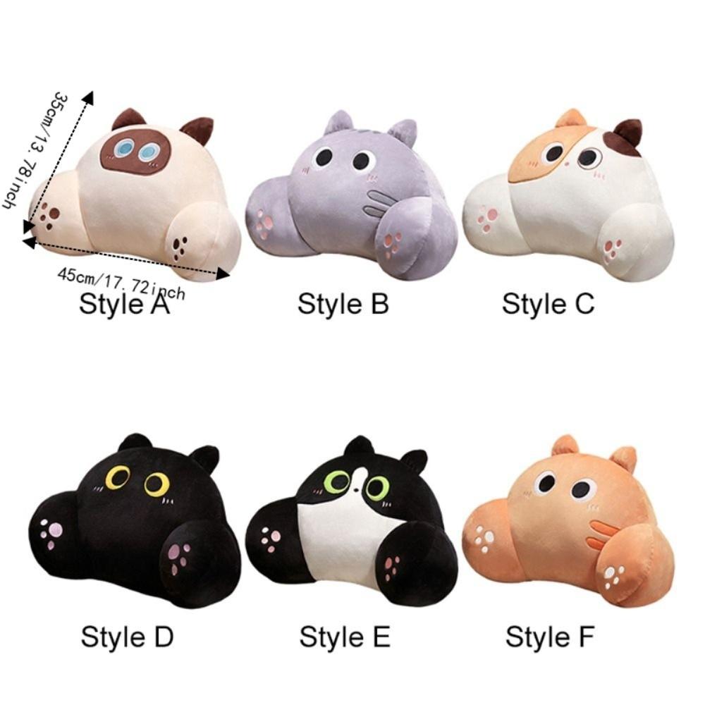 Ergonomic Chair Seat Backrest Cushion Thickened Throw Pillow Cat Shape Waist Pillow Sofa
