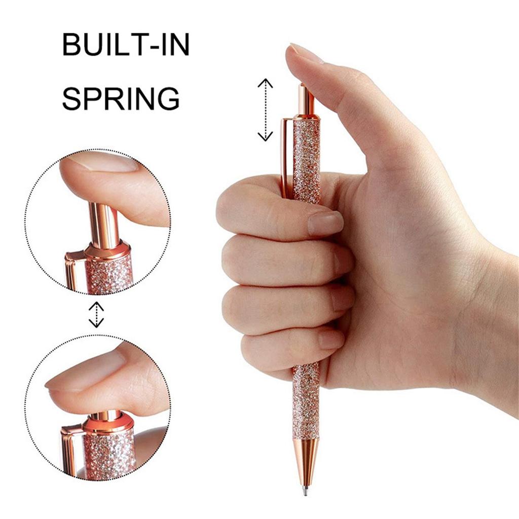 Ballpoint Pens Metal Glitter Pen For Black Pen Gifts For Woman Girls Teacher School  Home 15ml