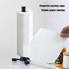 One-Handed Tear Paper Towel Roll Holder with Suction Cup Vertical Tissue Stand Removable Roll Paper Holder Modern for Countertop