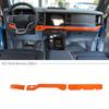 3x Center Console Dashboard Cover Trim Decor Bezels For Ford Bronco 2021+ Orange