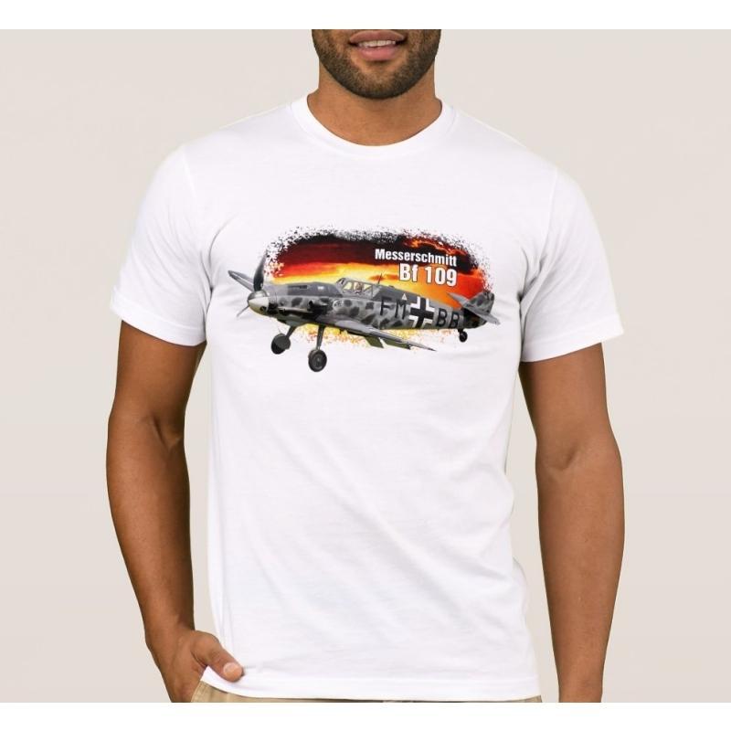 2026 New Luftwaffe Messerschmitt BF109 Fighter Plane Print High Quality Womens Short Sleeve Loose Casual TShirt