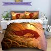 3Pcs Lion Cub Grass Bedding Set Soft Fabric Duvet Cover Pillowcases Home Xmas Halloween Gift 1 Duvet Cover 2 Pillowcase S1590