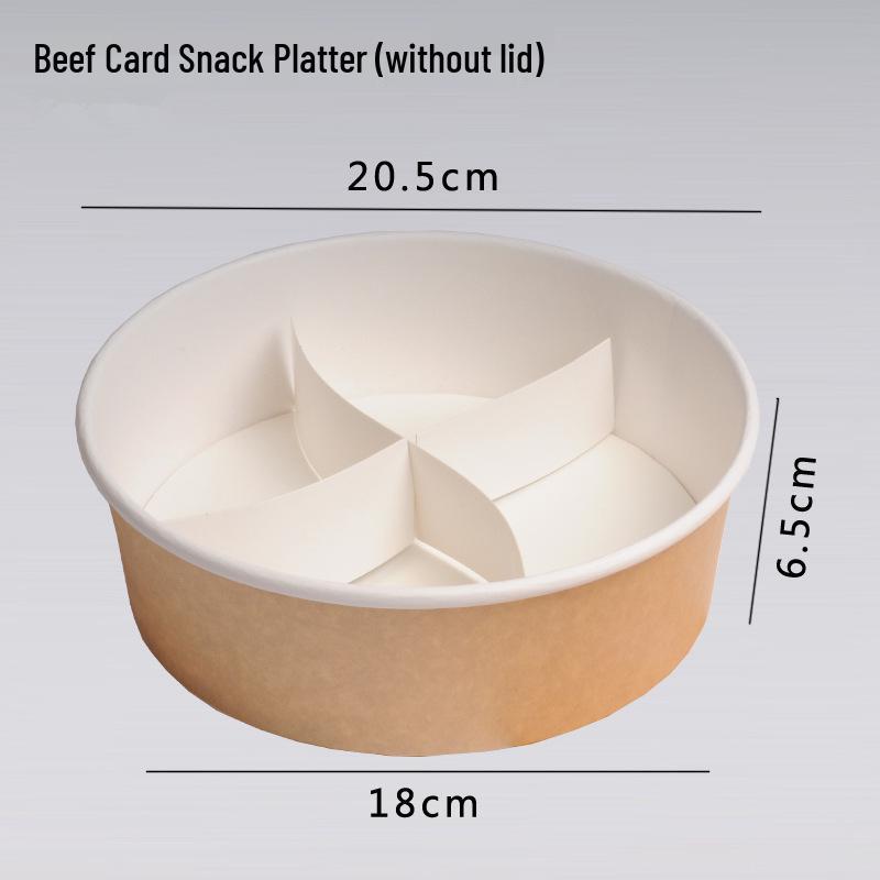 Snack Platter Box: Small Snacks & Fried Chicken Family Bucket with Four-Compartment Round Plate
