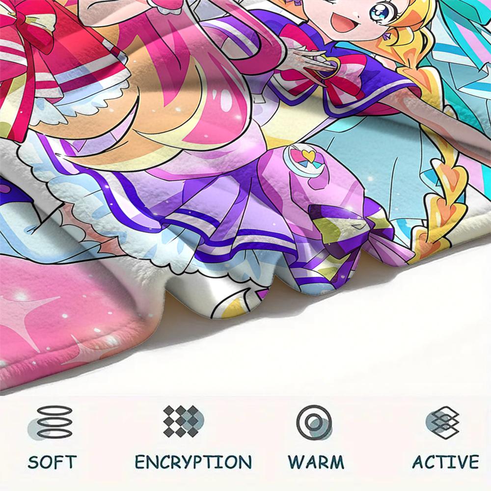 1PC WonderfulPrecur,Winx Club Print Flannel Blanket, High Quality All Seasons, Home Decor, Warmth and Comfort, Perfect for Christmas Gifts