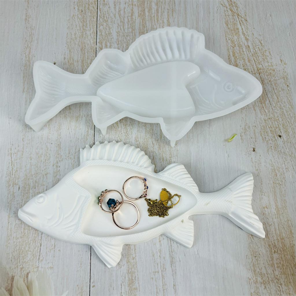 Fish Storage Tray Molds Gypsum Plsater Silicone Mould Jewelry Display Organizer Epoxy Resin Mold DIY Coaster Molds Decor