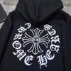 8084 CHROME HEARTS 2025 New Spring and Autumn Plus-size Thin Style Classic Style Logo Hooded Sweatshirt for Couples