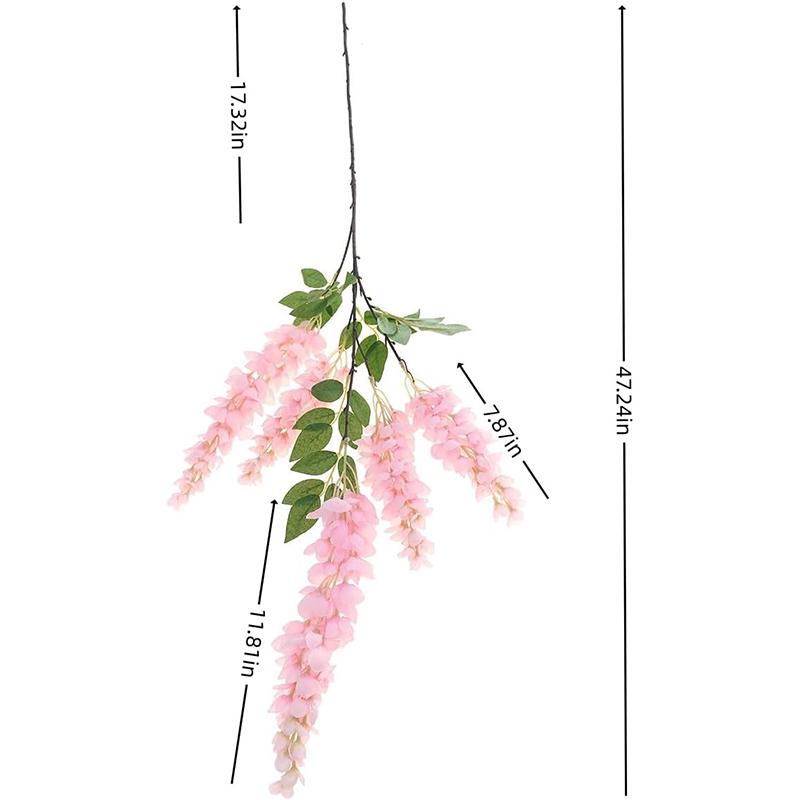 1/2Pcs 108CM Artificial Flowers 5 Fork Fake Flowers Vine Wisteria Garland for Home Room Decor Garden Wall Wedding Decoration