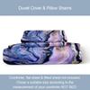 3Pcs Retro Watercolor Marble Bedding Set - Burning Mountain Printed Duvet Cover And Pillowcases (1Pc/2Pcs) - Guest Room