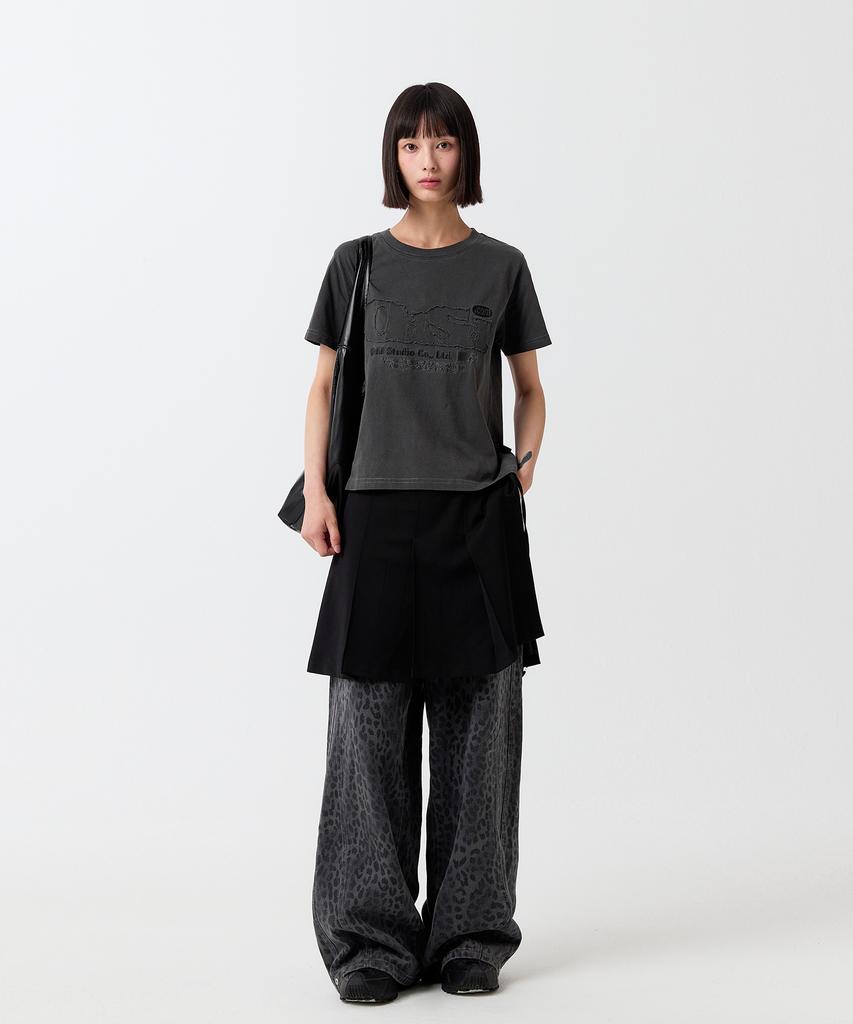 ODDSTUDIO Odsd Pigment Damaged T-Shirt - Charcoal
