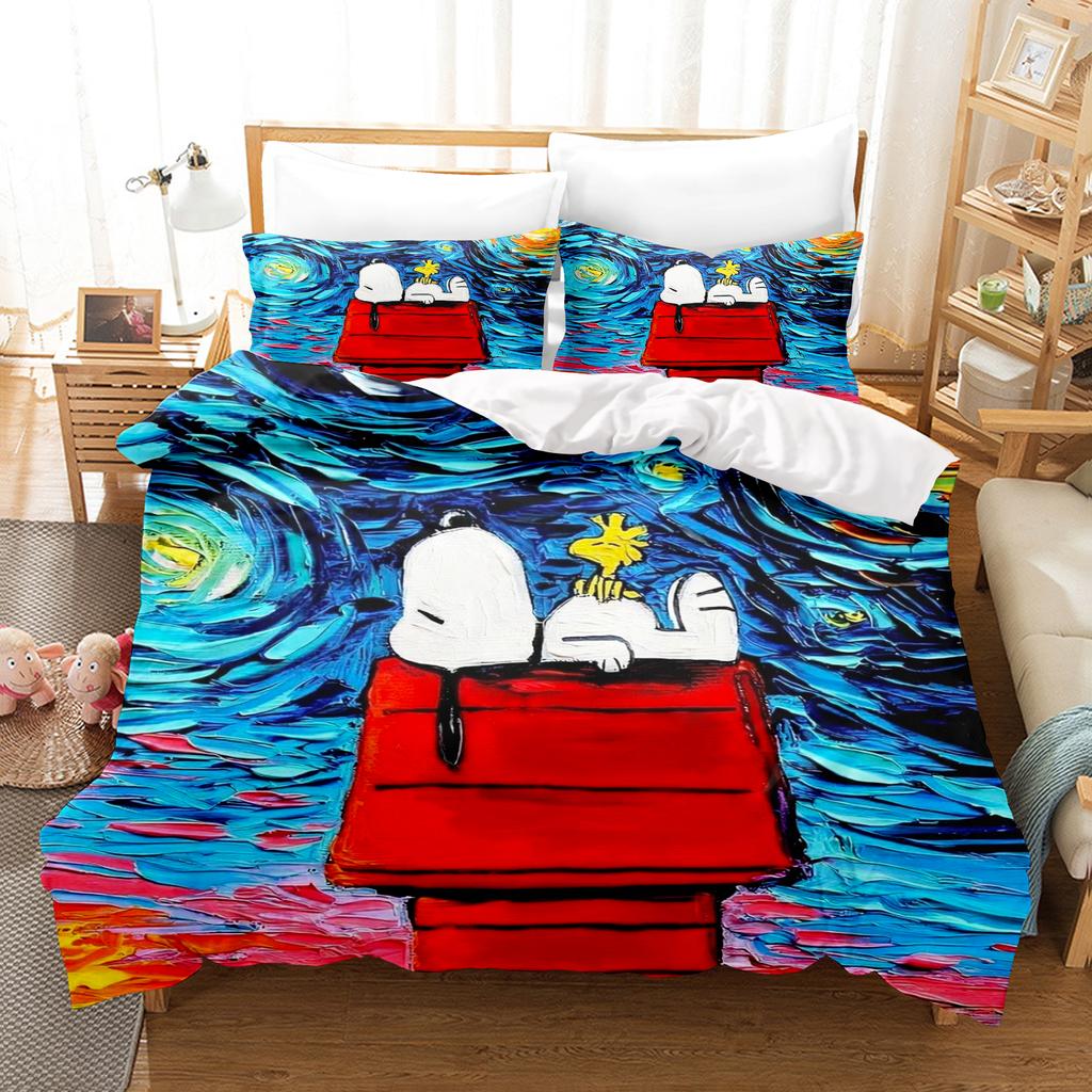 Snoopy Home Bedding Set Duvet Cover Comforter Sets 3-Piece Set 1 Quilt Cover Suitable For Children And Adults