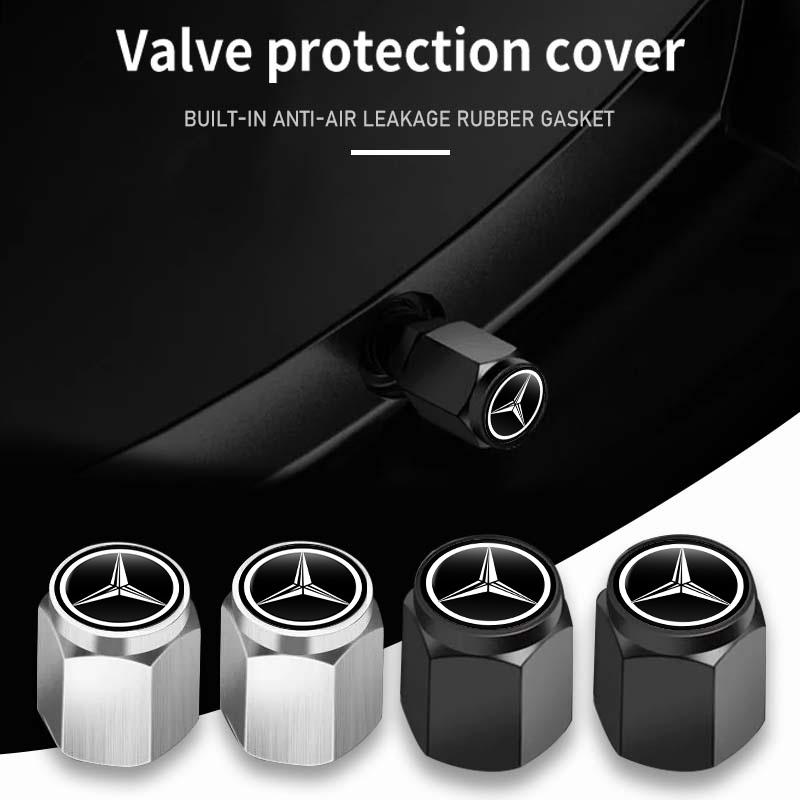 5pcs Car Wheel Tire Valve Stem Covers Cap Decoration Accessories For Mercedes Benz W202 W212 W126 W140 W168 W177 CLS GLE GLC GLS AJ1