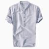 Summer Men's Cool And Thin Breathable Collar Hanging Dyed Gradient Cotton Shirt
