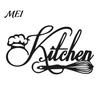 Gift for Home Decorators Minimalist Kitchen Wall Stickers, Waterproof PVC Decals with Handwritten Chef Hat Removable Murals And Egg Beater Design,