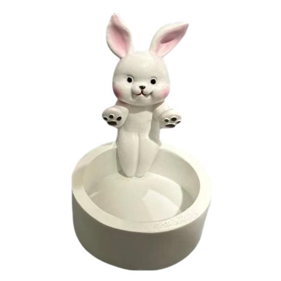Resin Ghost Candle Holder Rabbit Dog Tea Scented Candle Candlestick Living Room Bathroom