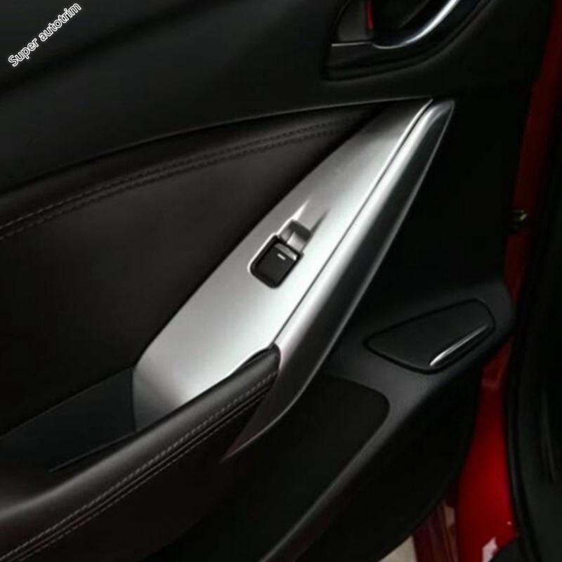 Car Inner Door Armrest Window Glass Lift Switch Button Control Panel Decoration Cover Trim For Mazda 6 2013 - 2017 Accessories