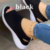 Women's Fashion Casual Pure Color Knitted Mesh Printed Flat-Bottom Comfortable Trend All-match Summer Sandals