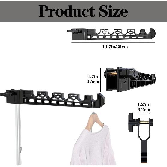 2 Pcs RV Clothes Drying Rack, Plastic RV Ladder Clothes Drying Rack, No Drilling or Nailing, Suitable for Pipes with a Diameter of 1.25in, RV Clothes