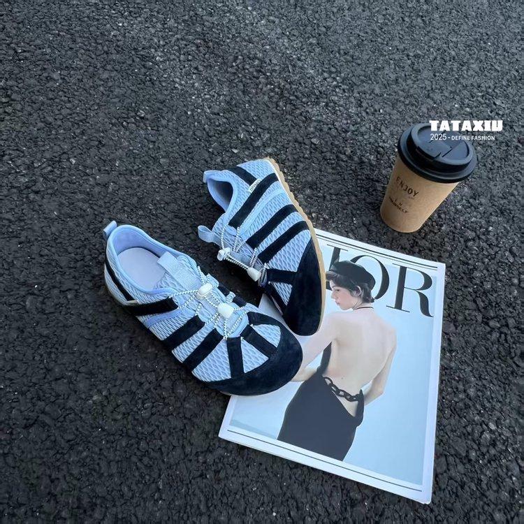 Ugly cute platform Forrest Gump shoes women's 2025 summer new fashionable breathable mesh casual sports shoes retro German training shoes