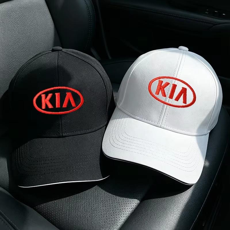 Auto Logo Baseballkappe Auto Emblem Sport Sonnenschutzmütze für KIA K3 Sportage Carnival K5 Seltos Pegas KX1 EV5 Sonet EV6 K4 EV3 Ceed