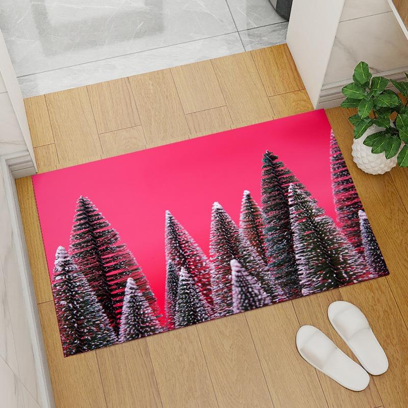 Christmas Snowman Patterned Door Mat Artistic Festive Print Mat Non Slip Floor Mat For Entryway Doorstep Home Decor