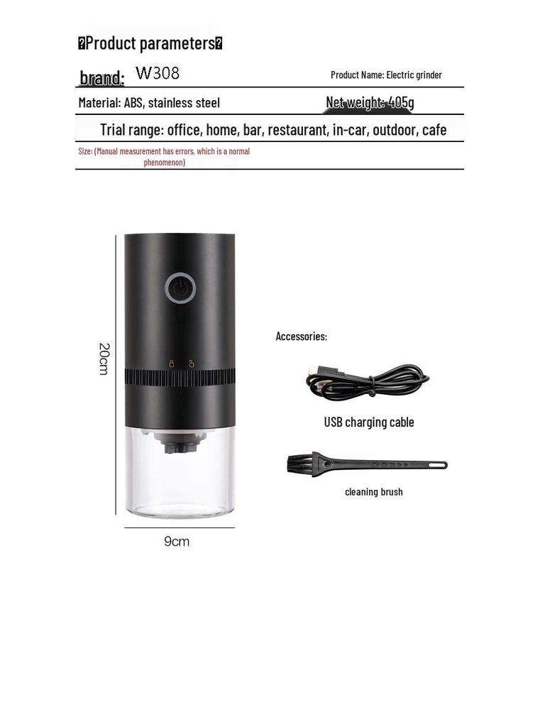 Cross-Border Electric & Hand-Crank USB Rechargeable Coffee Bean Grinder
