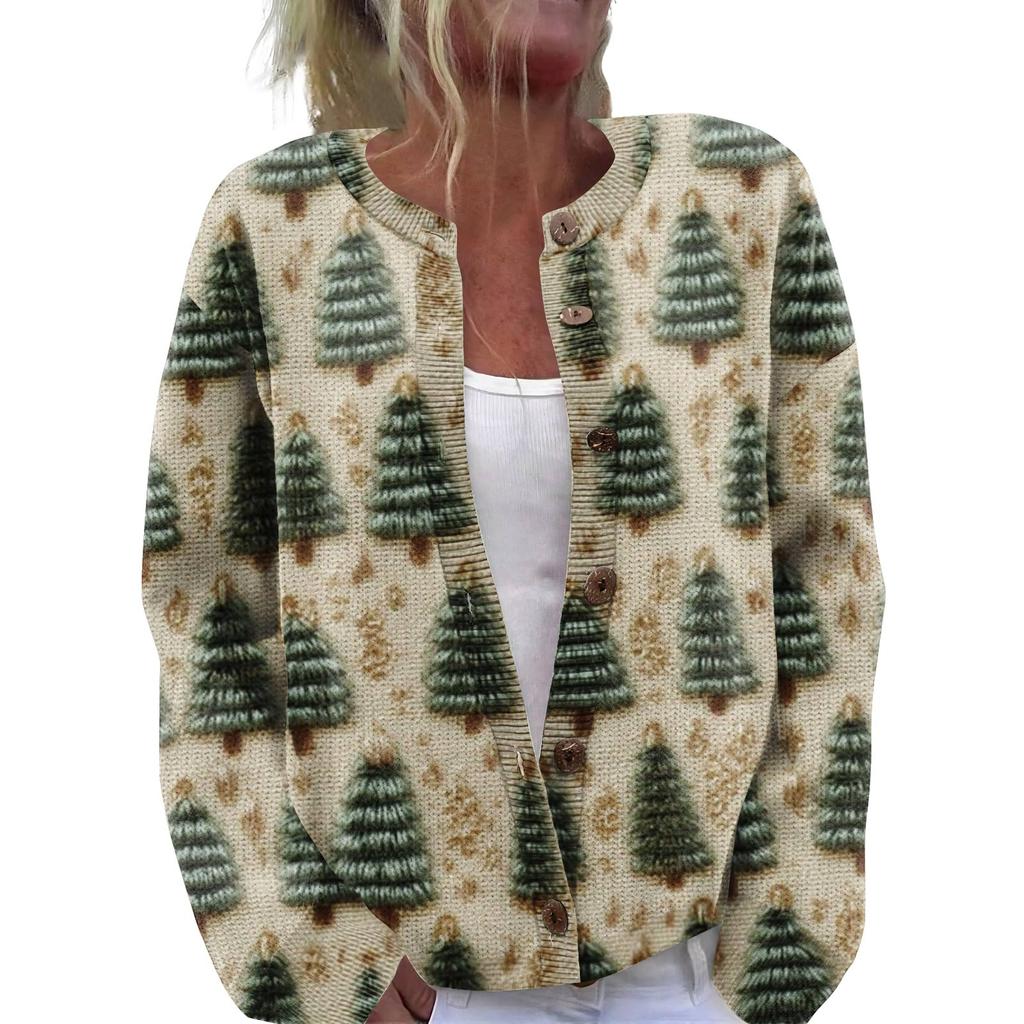 Pull de Noël pour femmes Pull de Noël mignon et amusant Automne et hiver Manches longues Pull tricoté