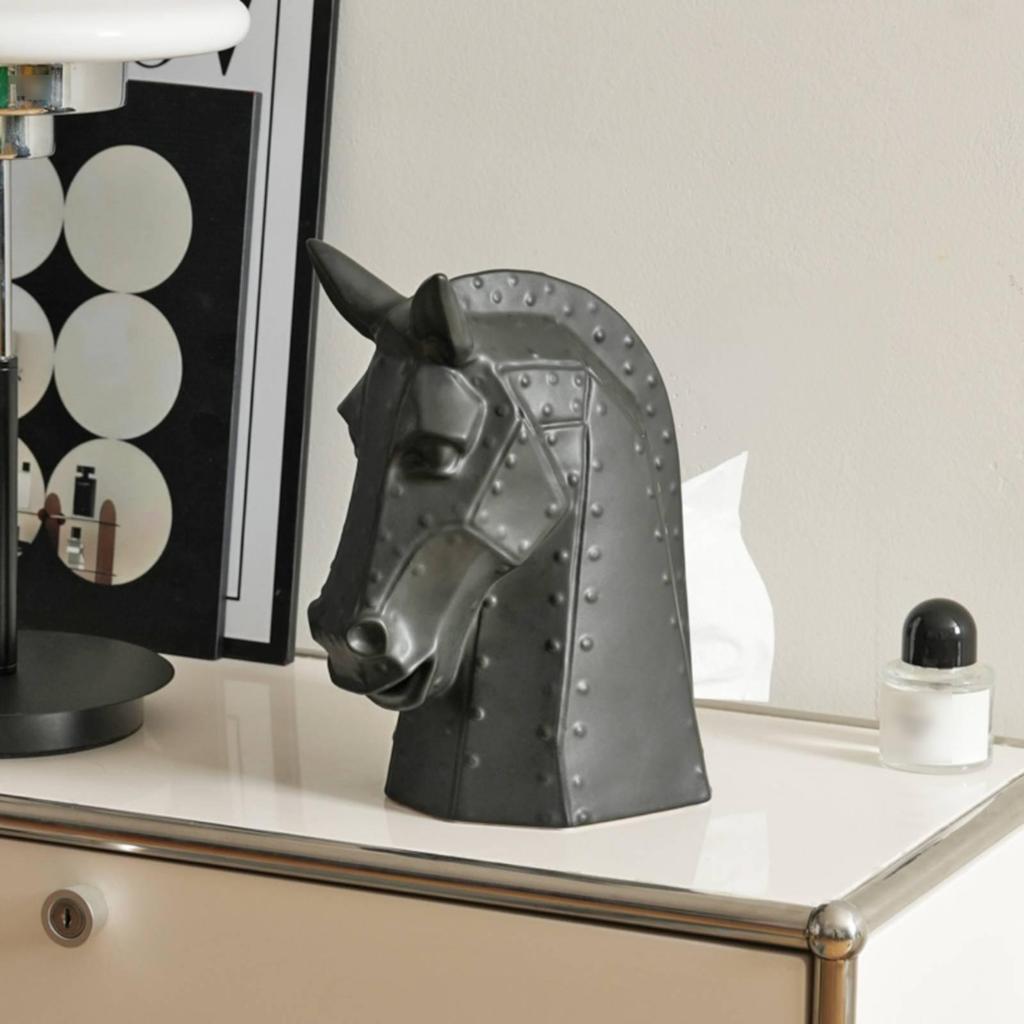 Horse Head Tissue Box Modern Ornament Stylish for Vanity, Office Desk