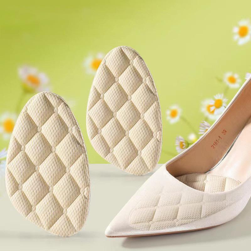 1Pair Women Forefoot Pad Pain Relief Insert Half Size Insoles Non-Slip Cushion Shoe Breathable Sweat Absorbing Foot Pads