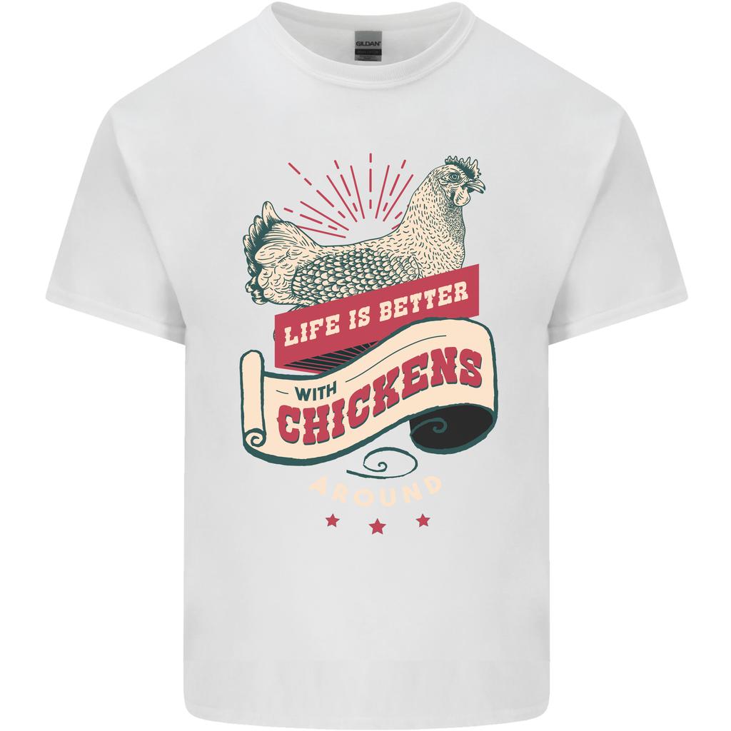 Life Is Better With Chickens Around Farmer Unisexs Light Cotton TShirt