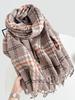 Autumn Winter Women Preppy Knitted Scarf Lady Men Casual Classic Plaid Tassel Scarve Wrap Shawl Femme Male Unisex Fashion Korean
