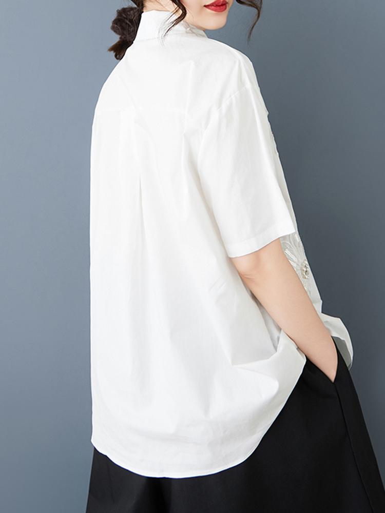 Xitao Camisa Holgada Patchwork Irregular HQQ2434