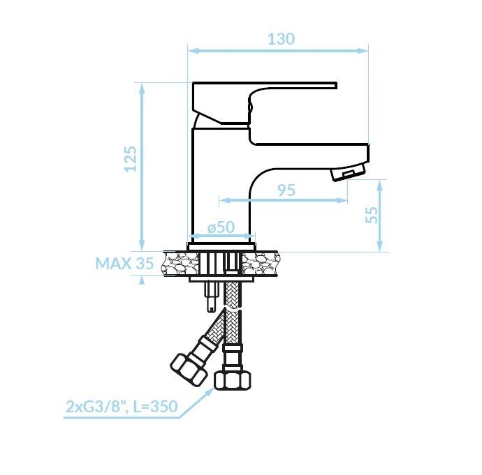 Freestanding washbasin tap with a stopper