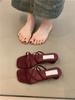 Coarse Heel French Small Cool Slippers Women's Shoes 2025 New Pink with Skirt Evening Breeze Word with Thick Heel Sandals Women