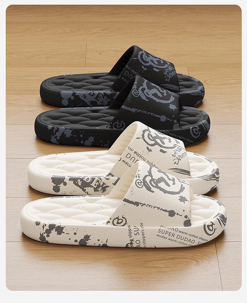 Women's Leakproof Cartoon Print Quick-Dry Slippers - Anti-Slip Soft Sole Sandals for Summer