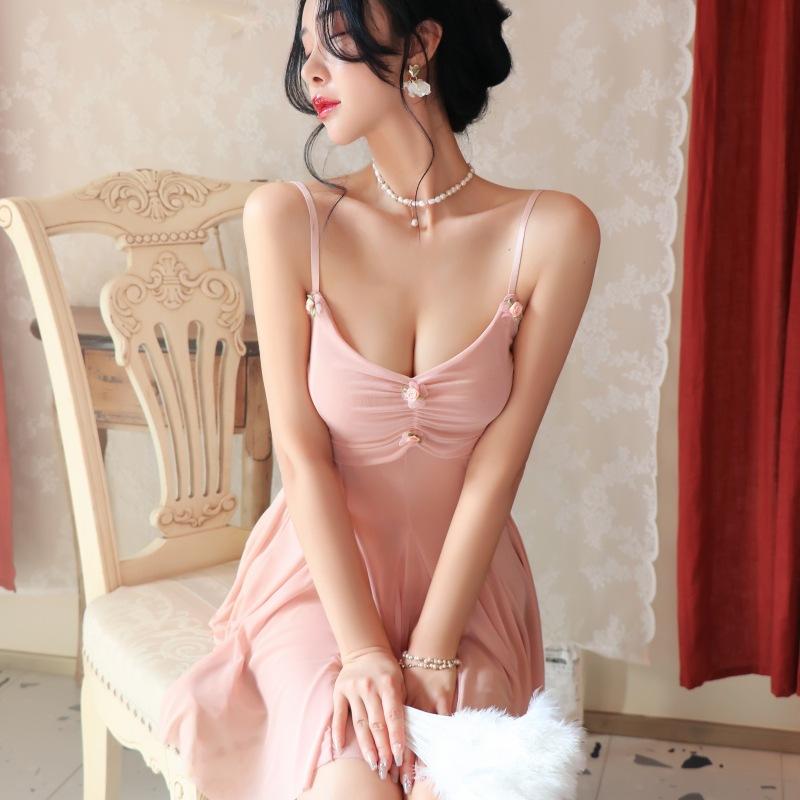 Sexy lingerie sexy mesh perspective pajamas hot suspender nightgown passion uniform