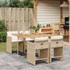Vidaxl 5-Cz. Gartenmöbel-Set mit Kissen, Beige, Polyrattan