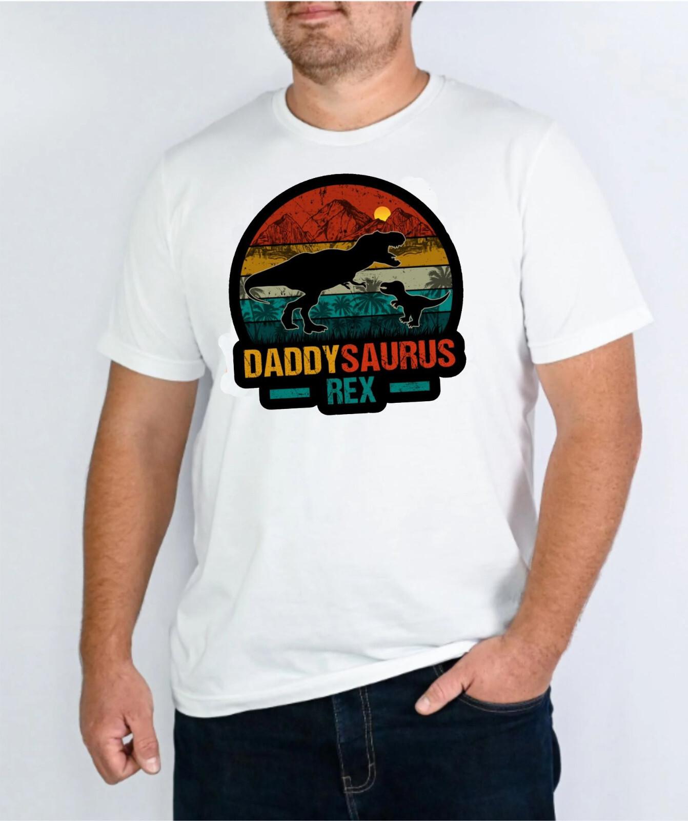 Daddy Saurus Rex T-Shirt, Funny Dinosaur Dad Shirt, Dinosaur Lover Dad Tee Top S разноцветный