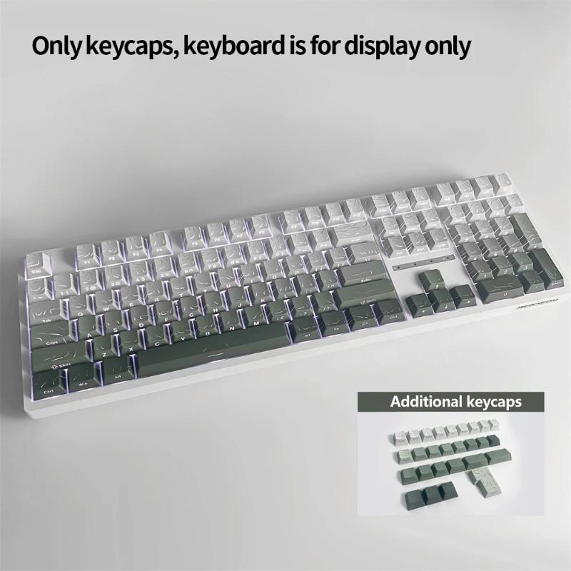 New Topographic Keycaps 4.0 Version Shine Through 98 Key PBT Cherry Profile Side Print Backlit for MX Gamer Mechanical Keyboard 3