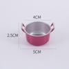 10Pcs Dollhouse Decorations Pink Miniature Steamer Pot Ornaments Kids Kitchen Container Small Soup Pot Model DIY Party Supplies