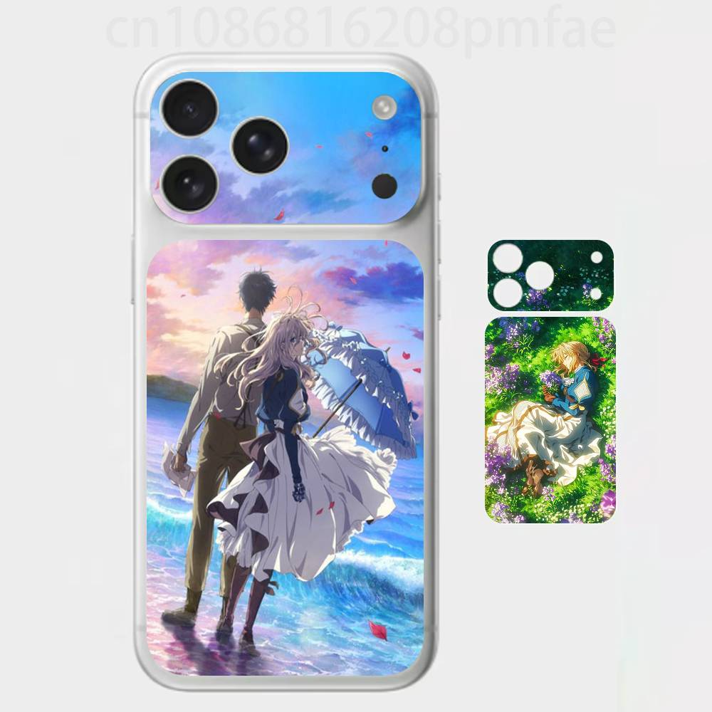 

Премиальная защитная пленка-обертка Violet Evergarden для iPhone 17 Pro/Max, Защитная наклейка на заднюю рамку и камеру (Не чехол) iPhone17pro