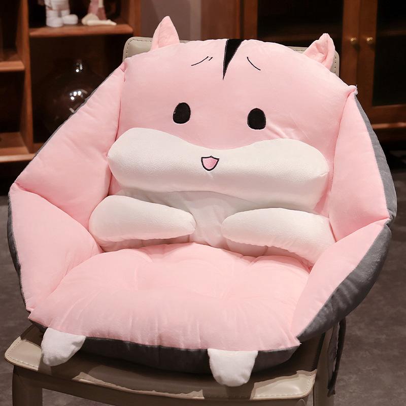 Cartoon Dinosaur Hamster Seat Cushion Office Chair Cushion Semi-Surrounded Waist Rest Bedroom Tatami Futon Seat Cushion