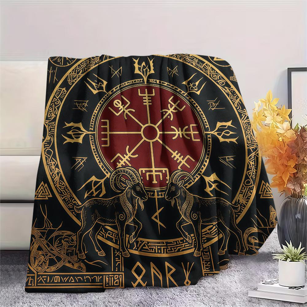 Viking animal snake Print Flannel Blanket High quality Comfortable for All Seasons Home Decor Warmth and Comfort Perfect for Christmas Gifts