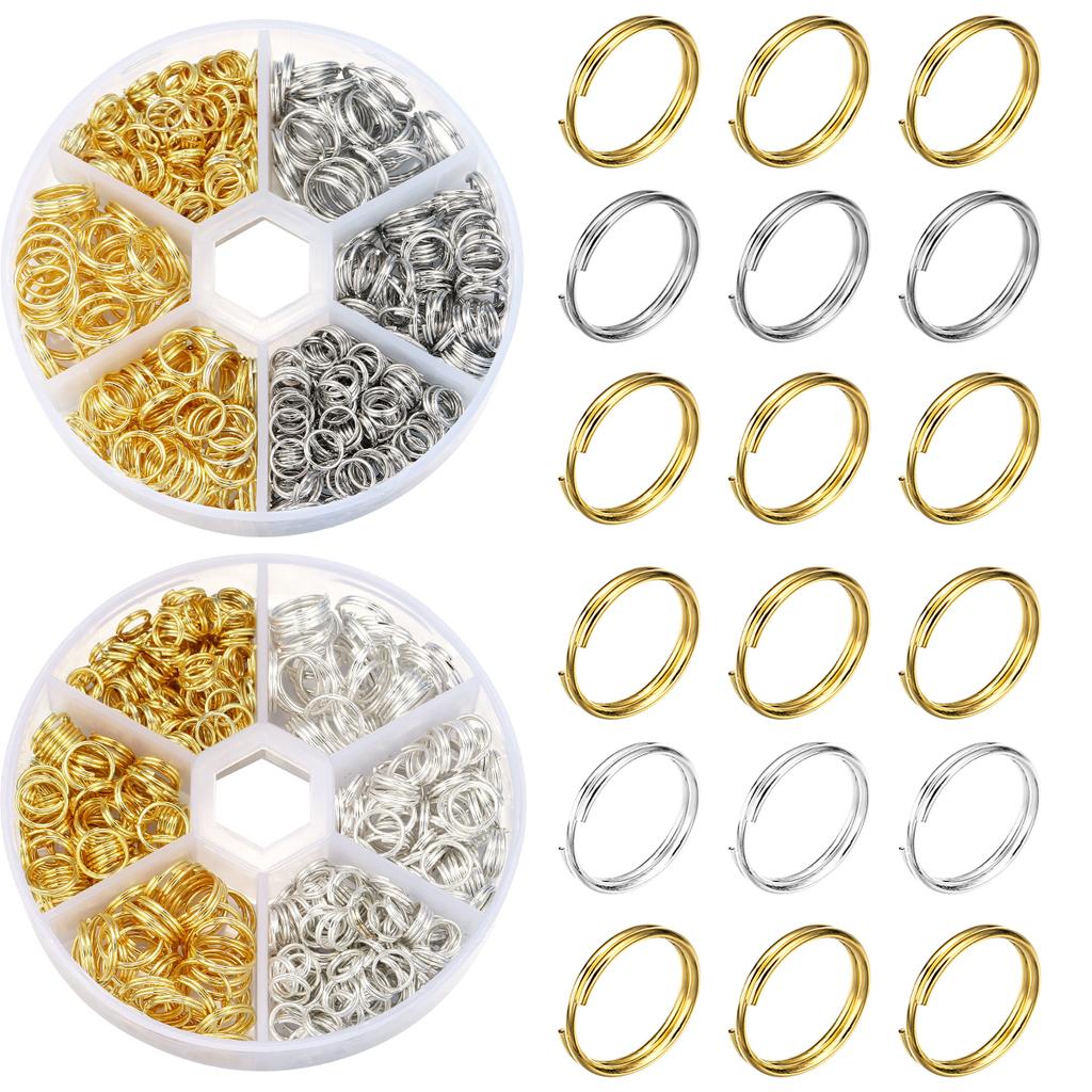500-690pcs Iron Open Jump Rings DIY Jewelry Findings Kit Double Loops Split Rings Connectors for DIY Jewelry Making Accessories